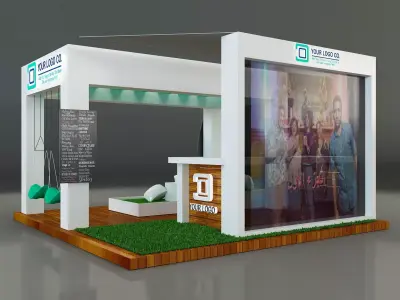 kiosk partition booth a144 3D model