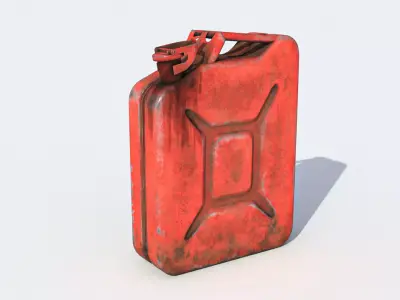 Low poly worn out gasoline can Low-poly 3D model