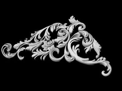 Central decor ornament for furniture 3D model 833