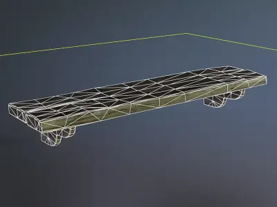 Wooden Shelf Low-poly 3D model
