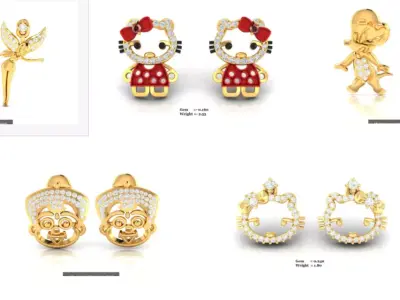 5  Women Special earrings 3dm render detail  3D Model Pack