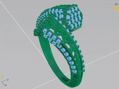 Two Head Women Ring 3DM Womens Ring 3d models 3D print model 3D print model 10