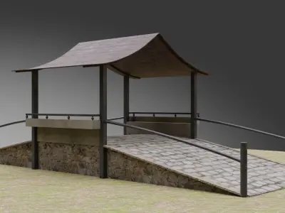 Garden Bridge Low-poly 3D model