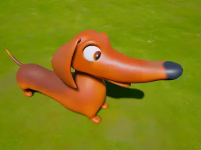 Cartoon Dog Low-poly 3D model