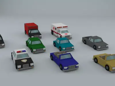 Low Poly Car Pack Low-poly 3D model order