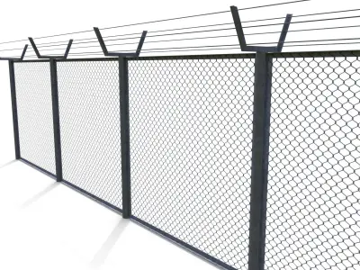 Low Poly Modular Fence 9 Low-poly 3D model