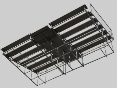 Bleachers 1 set of metal benches Low-poly 3D model