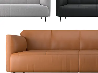 Sofa leather and fabric - Modena 3D model