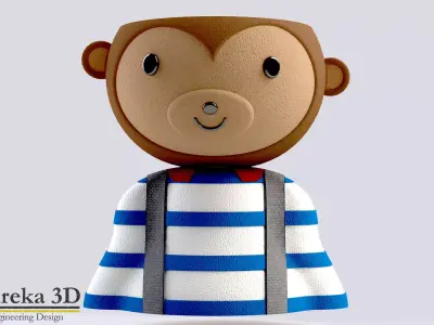 Monkey  flowerpot 3D print model