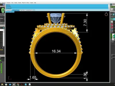 Luxury Multi Halo Pave Diamond Ring 3D Jewelry Model 4417 3D print model