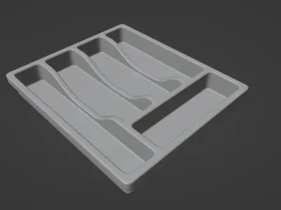 Cutlery Tray Drawer Organizer 01 3D model