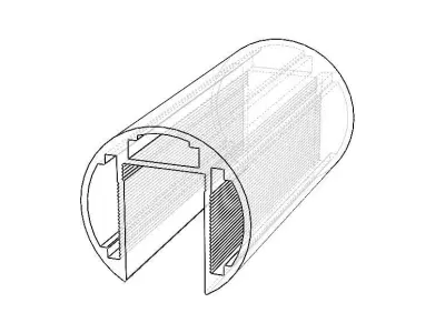 Aluminum Extruded Balustrade Handrail MOD AL-069sh Low-poly 3D model