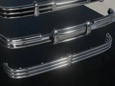 Vintage fornt bumper pack Low-poly 3D model