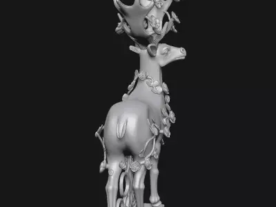 deer  sculpture 3D print model