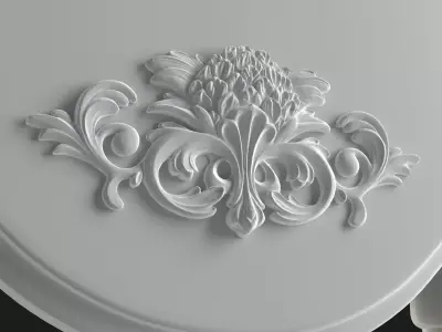 Antique-Style Bedside Table B 3D model