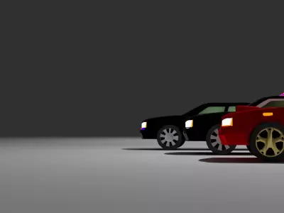 dodge charger 2007 3 cars   police - Fbi - Racing Low-poly 3D model