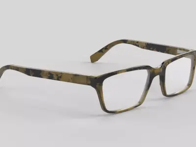 Wide Eyewear Glasses Low-poly 3D model