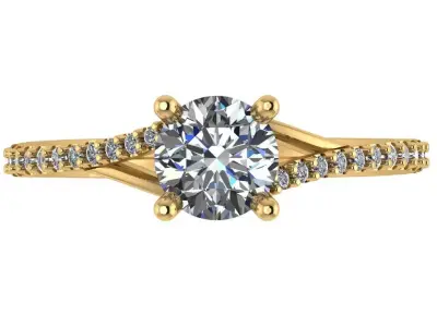 criss cross solitaire ring  3D print model