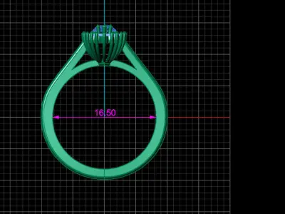 Marquise ring 20 3D print model