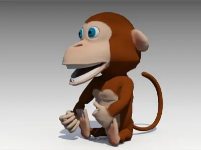 Monkey Animated Low-poly 3D model