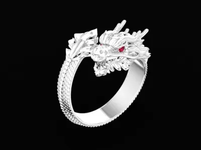 Luxury Chinese Dragon Men Ring 198 3D print model