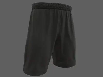 Black shorts Low-poly 3D model