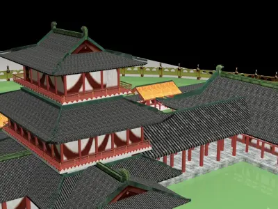 Chinese ancient house  3D model 42
