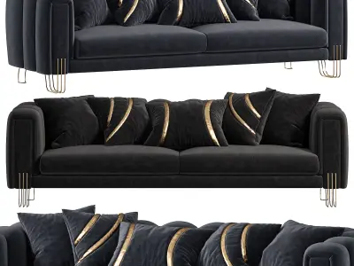Almira Fabric Velvet Sofa 3D model