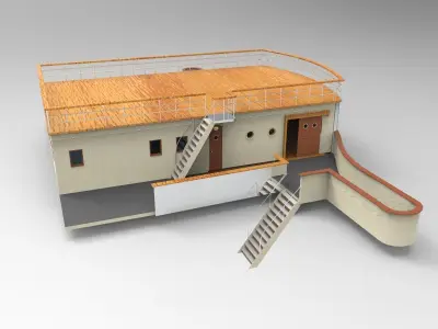 Bridge passanger or luxury ship 3D model