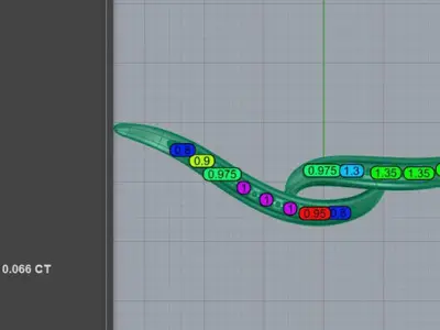 Wave Diamond Pendant Necklace 3D print model