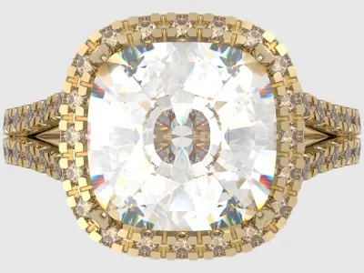 Luxury Halo Engagement Ring JDBCo 3D print model