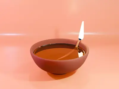 Diya 3D Low-poly 3D model