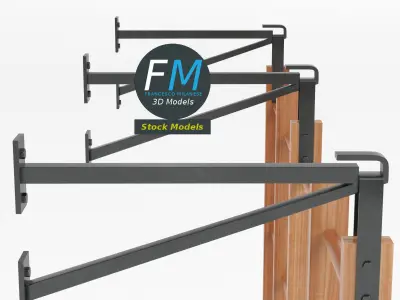 Swedish runged swinging wall bar 3D model