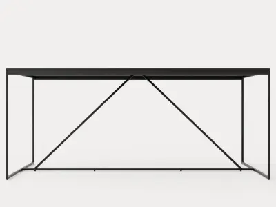 Indy Dining Table 180 Cm Glass Metal Low-poly 3D model