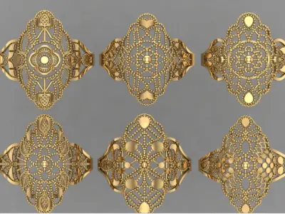 new  14 rings Pati light weight 3dm 3D print model