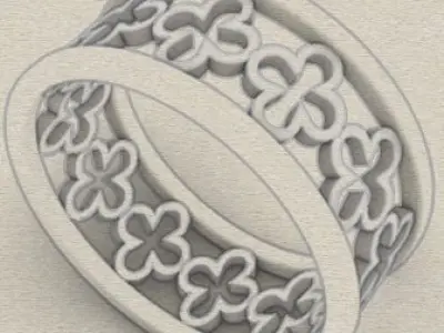 Patterned Ring 3D model Texture 3D print model get