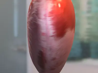 Fluffy Heart Plush Low-poly 3D model