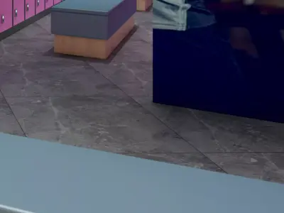 Modern Gym Locker Room 3D model