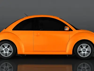 Volkswagen Beetle Turbo Low-poly 3D model