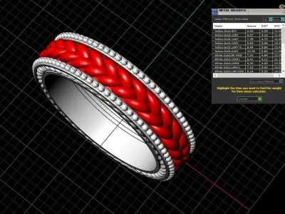 rotating braded wedding ring model 653 3D print model