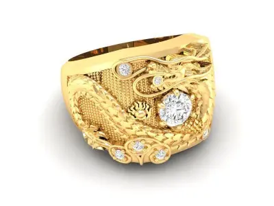 Luxury Dragon Ring For Men Jewelry Model 424 3D print model