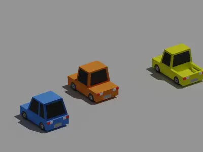 Low-Poly Cartoon Car Pack Free 3D model