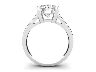 AV 478 Ladies Bridal Solitaire With Accents Engagement Ring 3D print model