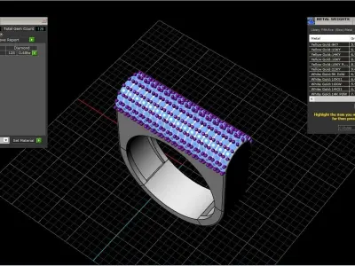 signet ring with gems model 650 3D print model