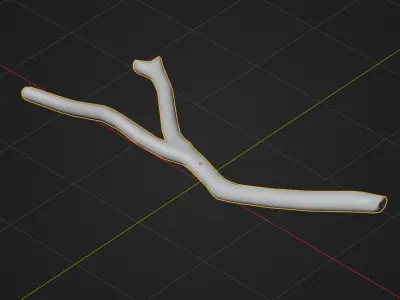 Wooden Stick - Single 3d Dry Low Poly and Game Ready Low-poly 3D model