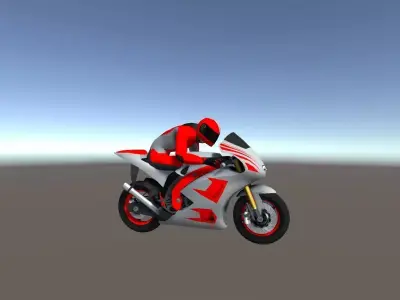 Low Poly Racing Bike With Rider-5 Low-poly 3D model
