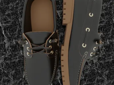 CLASSIC MAN SHOES 3D - BLACK - BROWN Low-poly 3D model