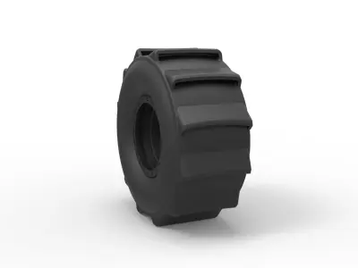 Wheel for mud drag racing 3D print model