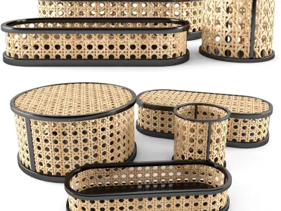 Rattan storage containers 3D model