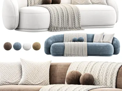 Kendall Velvet Sofa By Highfashionhome 3D model